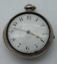 A GEORGE III SILVER CASED POCKET WATCH by Edward Elliott of Lenham. 171 grams. 6 cm diameter.