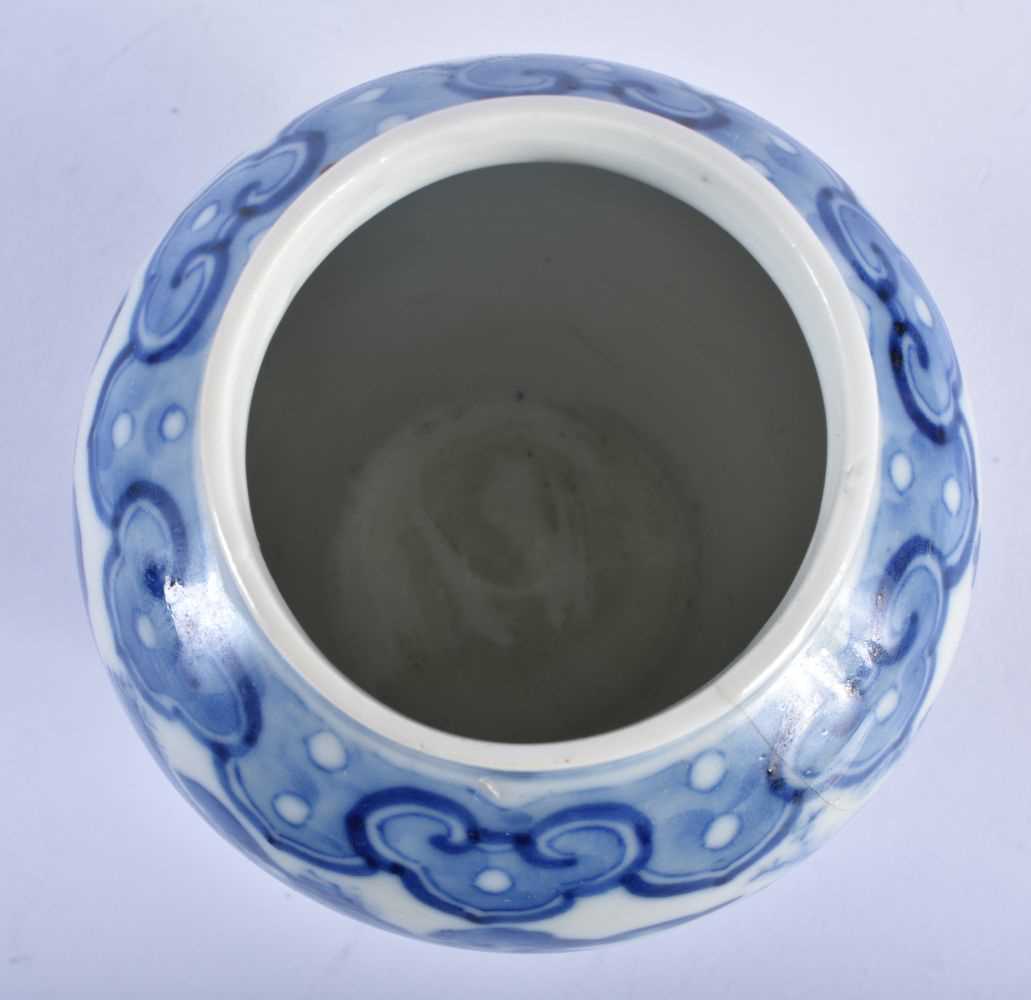 A 19TH CENTURY CHINESE BLUE AND WHITE PORCELAIN JAR bearing Kangxi marks to base, together with a - Image 6 of 27