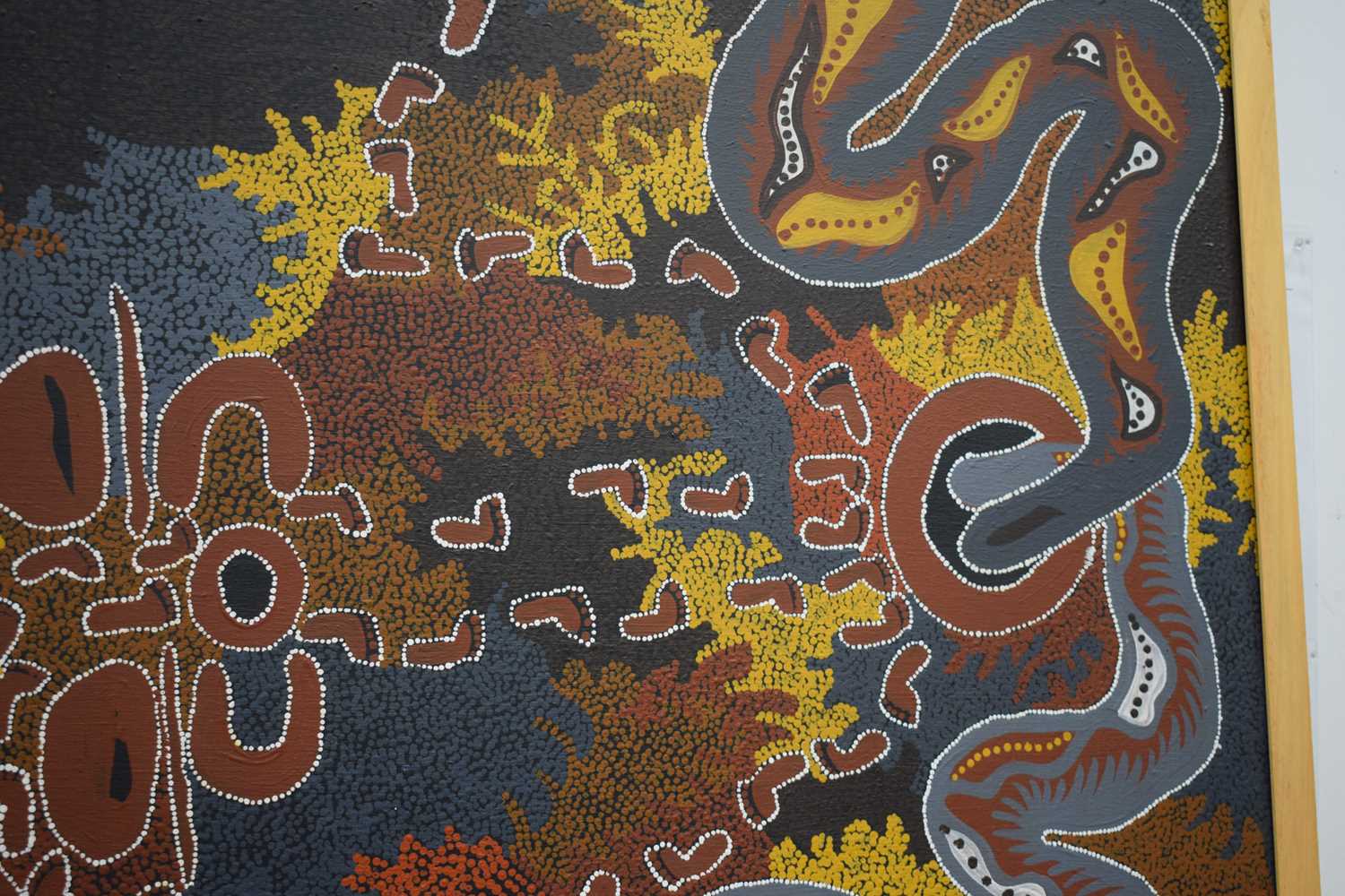 A huge framed Australian Aboriginal Dot art oil on canvas 150 x 147 cm - Image 9 of 20