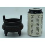 A Chinese bronze Censer decorated with Arabic Calligraphy 9 x 10 cm