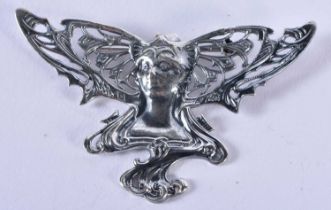 A Silver Art Nouveau Style Brooch. Stamped Sterling, 7.4cm x 4.6 cm, weight 16g