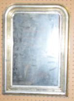 A Victorian wooden framed silvered archtop mirror 58 x 42 cm.