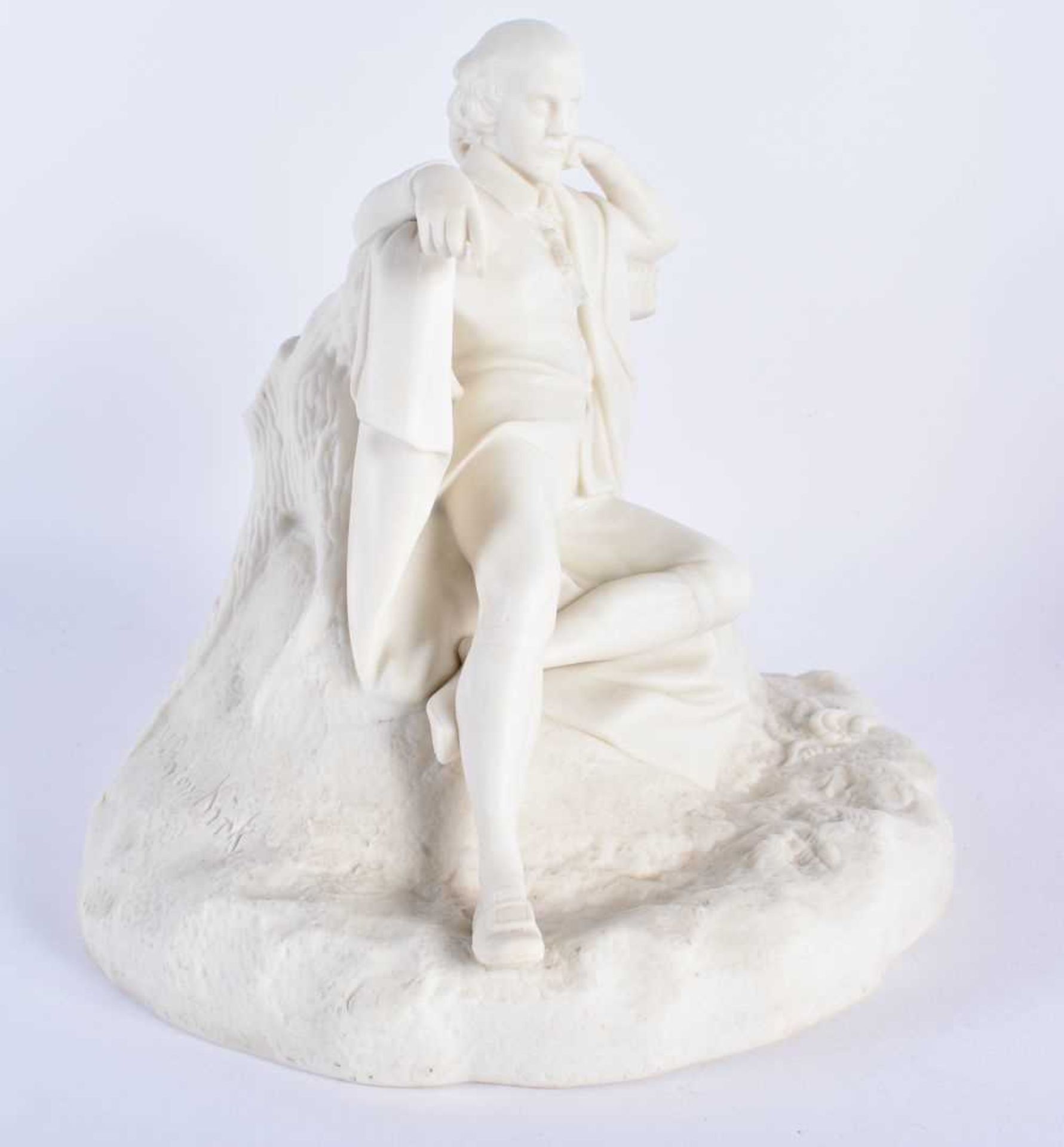 A 19TH CENTURY KERR & BINNS WORCESTER PARIAN WARE FIGURE OF A SEATED MALE modelled upon a - Image 6 of 7
