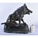 Alberic Collin (1886-1962) Spelter Figure, Wild boar. 43 cm x 34 cm.