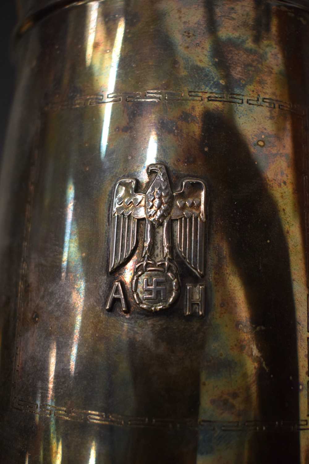 A VERY RARE HISTORICAL GERMAN THIRD REICH FORMAL PATTERN MILITARY SILVER SERVING JUG by Bruckmann, - Image 5 of 14