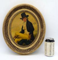 A 19th Century framed Oil on Tin of a male 24 x 18.5 cm.
