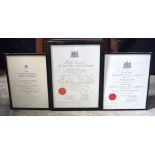 A collection of 20th Century Medical certificates 47 x 33 cm. (3)