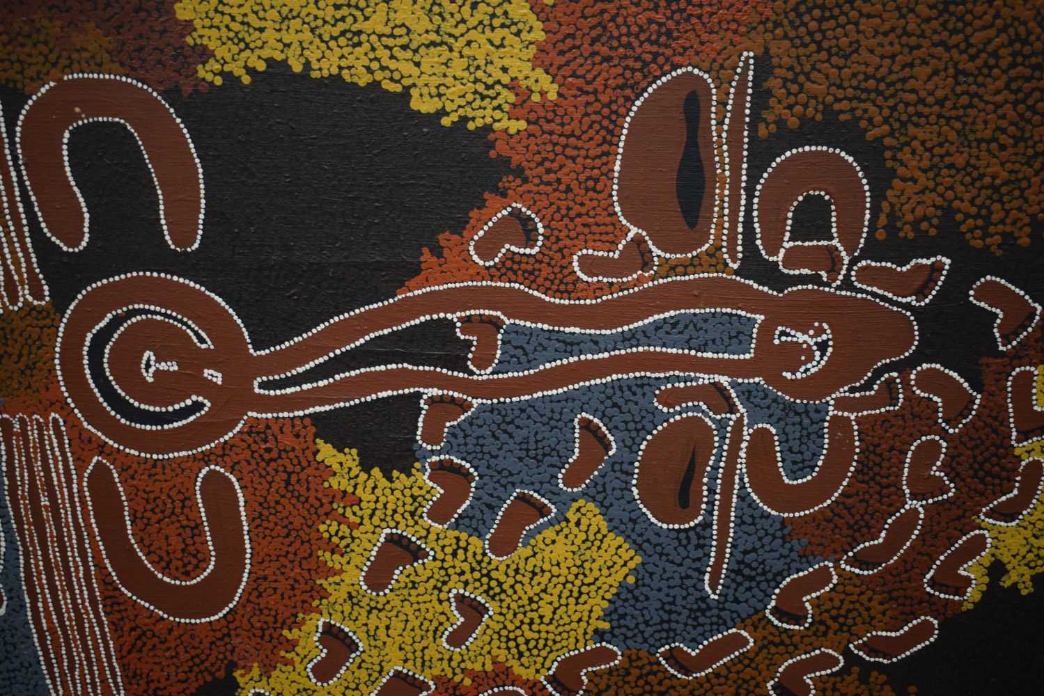 A huge framed Australian Aboriginal Dot art oil on canvas 150 x 147 cm - Image 4 of 20