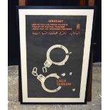 A framed Uruguayan protest poster 68 x 43 cm