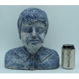 A large glazed pottery head apparently young Paul McCartney initialled VDHL and signed