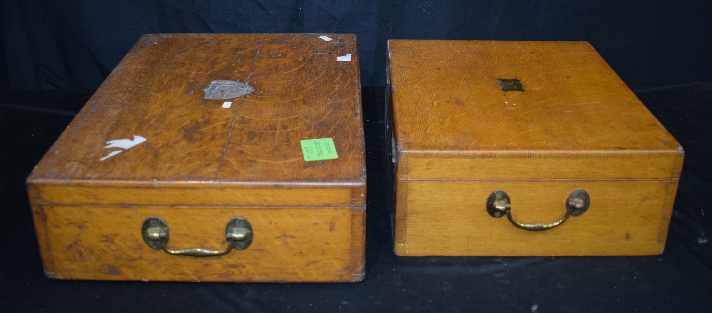 A collection of antique wooden cutlery boxes largest 14 x 50 x 37 cm. - Image 10 of 14