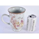 AN 18TH CENTURY CHINESE EXPORT FAMILLE ROSE PORCELAIN MUG Qianlong. 15 cm x 15 cm.