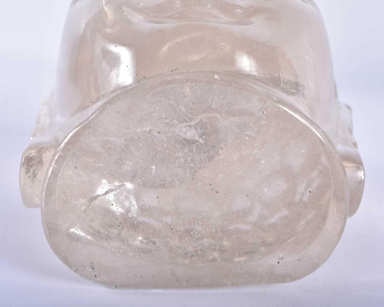 A LARGE 19TH CENTURY CHINESE CARVED ROCK CRYSTAL BUDDHA HEAD Qing, surrenly modelled upon an - Image 4 of 4