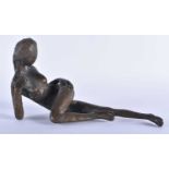 European School (20th Century) Bronze, Nude reclining female, signed. 22 cm x 14 cm.