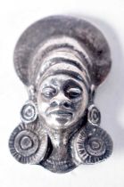 An African Silver Tribal Brooch (possibly Nubian). 5.5 cm x 3.5 cm, weight 39.77g