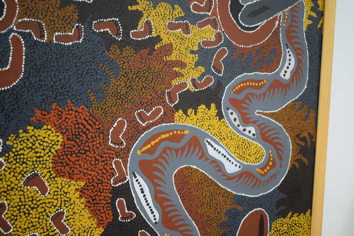 A huge framed Australian Aboriginal Dot art oil on canvas 150 x 147 cm - Image 13 of 20