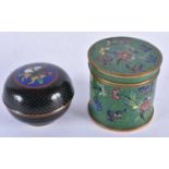 TWO 19TH CENTURY CHINESE CLOISONNE ENAMEL BOXES AND COVERS Qing. Largest 7.5 cm x 7.5 cm. (2)