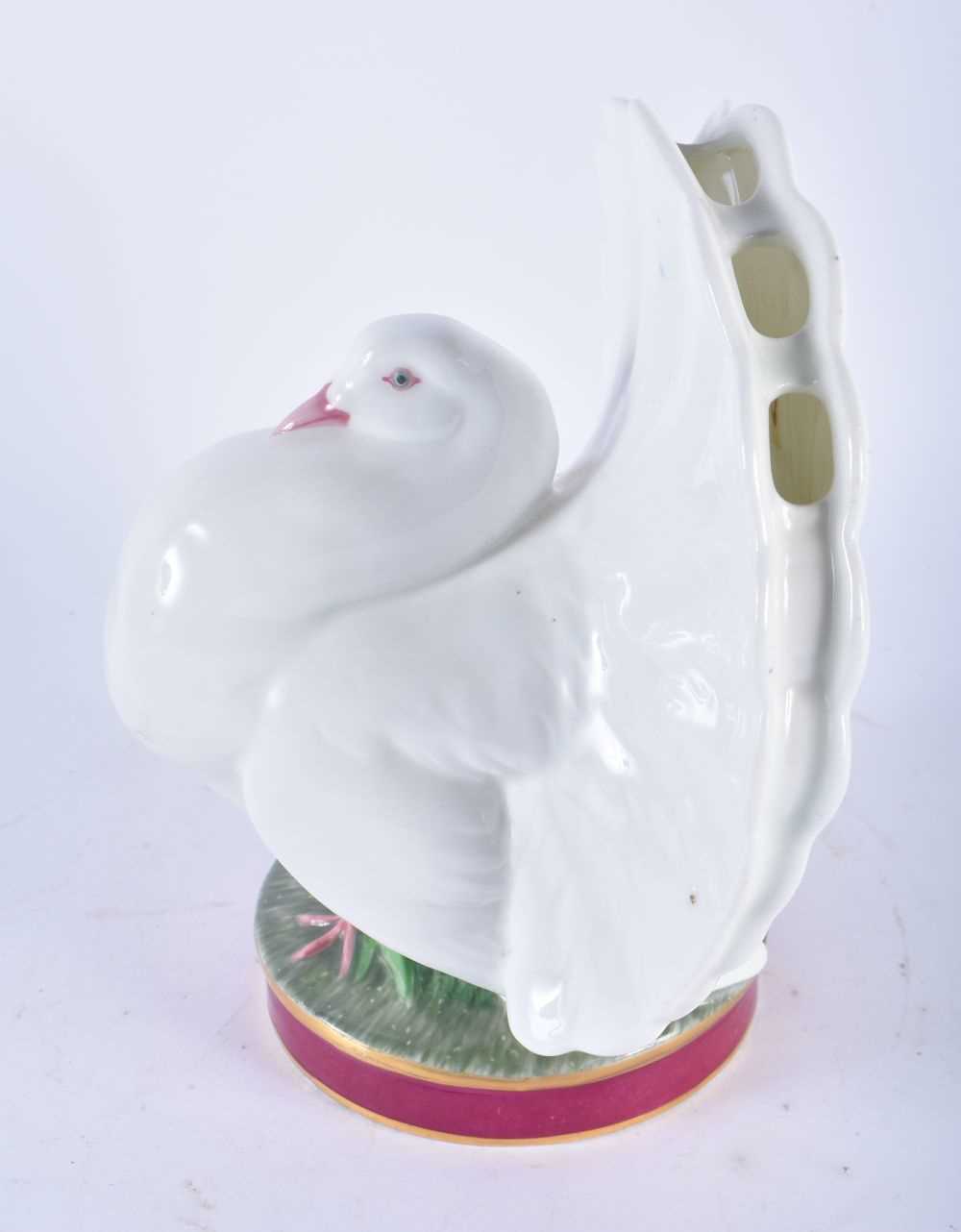 A CHARMING VICTORIAN PORCELAIN POSY HOLDER Attributed to Minton, formed as a fan tailed pigeon. 16 - Image 2 of 4