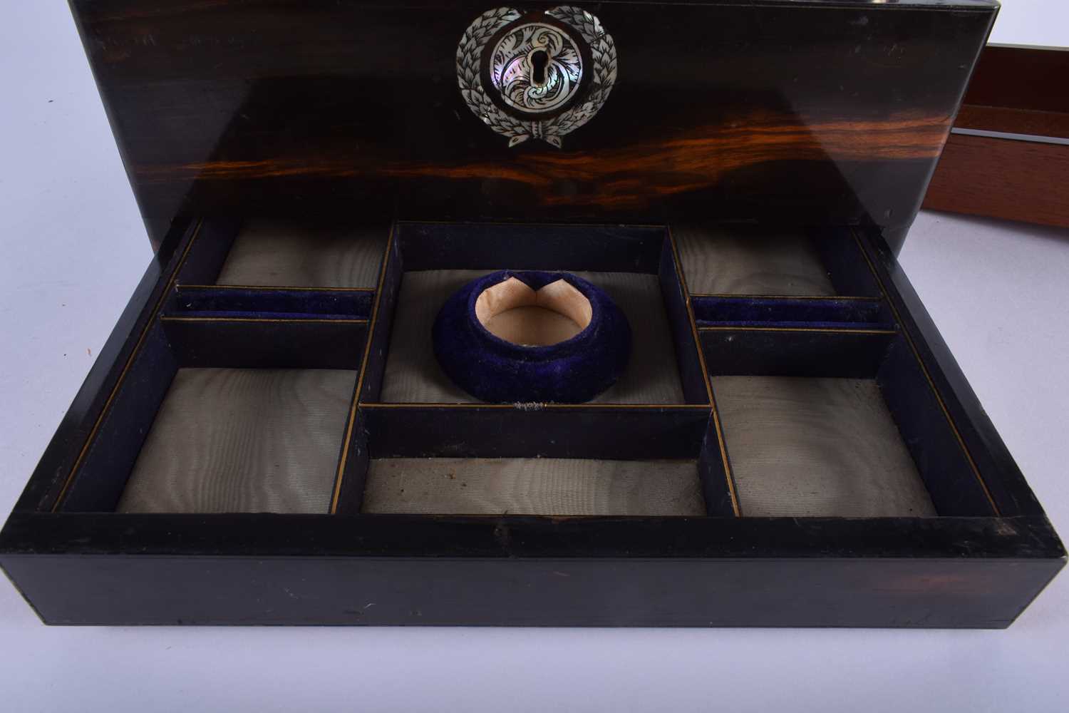 Superb Quality Late 19th Century Coromandel Travelling Vanity Box with blue Velvet interior, 2 - Image 6 of 11
