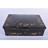 AN UNUSUAL 19TH CENTURY COUNTRY HOUSE TOLEWARE SPICE BOX with six fitted period individual boxes. 22