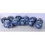 A collection of 19/20th Century Chinese Porcelain Ginger jars 12.5 cm (11)