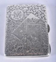 A Victorian Silver Card Case by George Unite. Hallmarked Birmingham 1899. 10cm x 7.5 cm x 1.2 cm,
