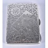 A Victorian Silver Card Case by George Unite. Hallmarked Birmingham 1899. 10cm x 7.5 cm x 1.2 cm,