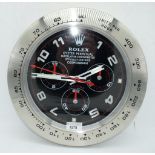 A Contemporary Rolex style dealership clock 33 cm.