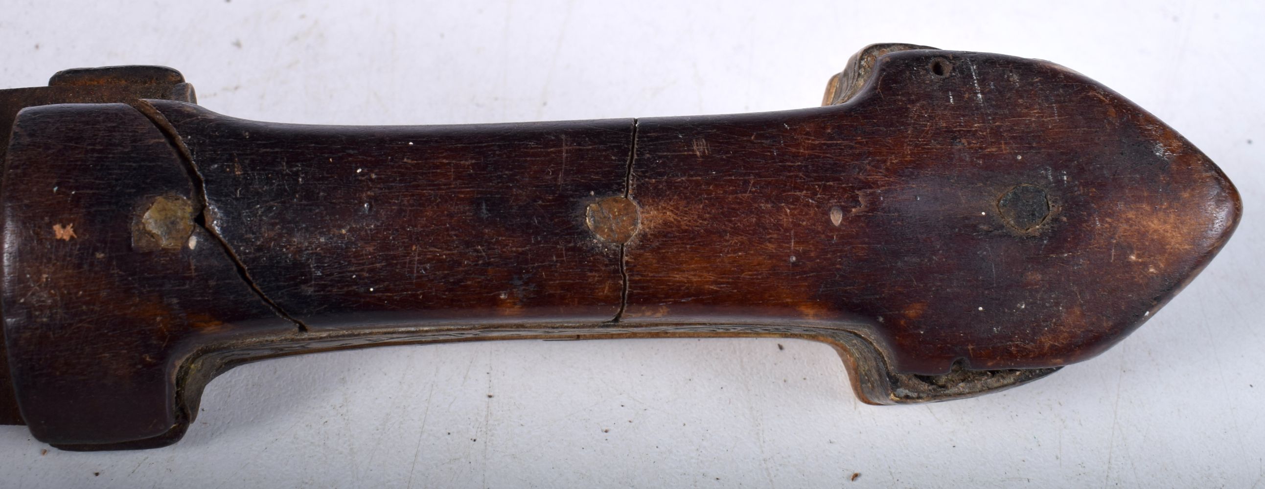 A Caucasian bone handled Kindjal Dagger with leather sheath 28 cm. - Image 20 of 21