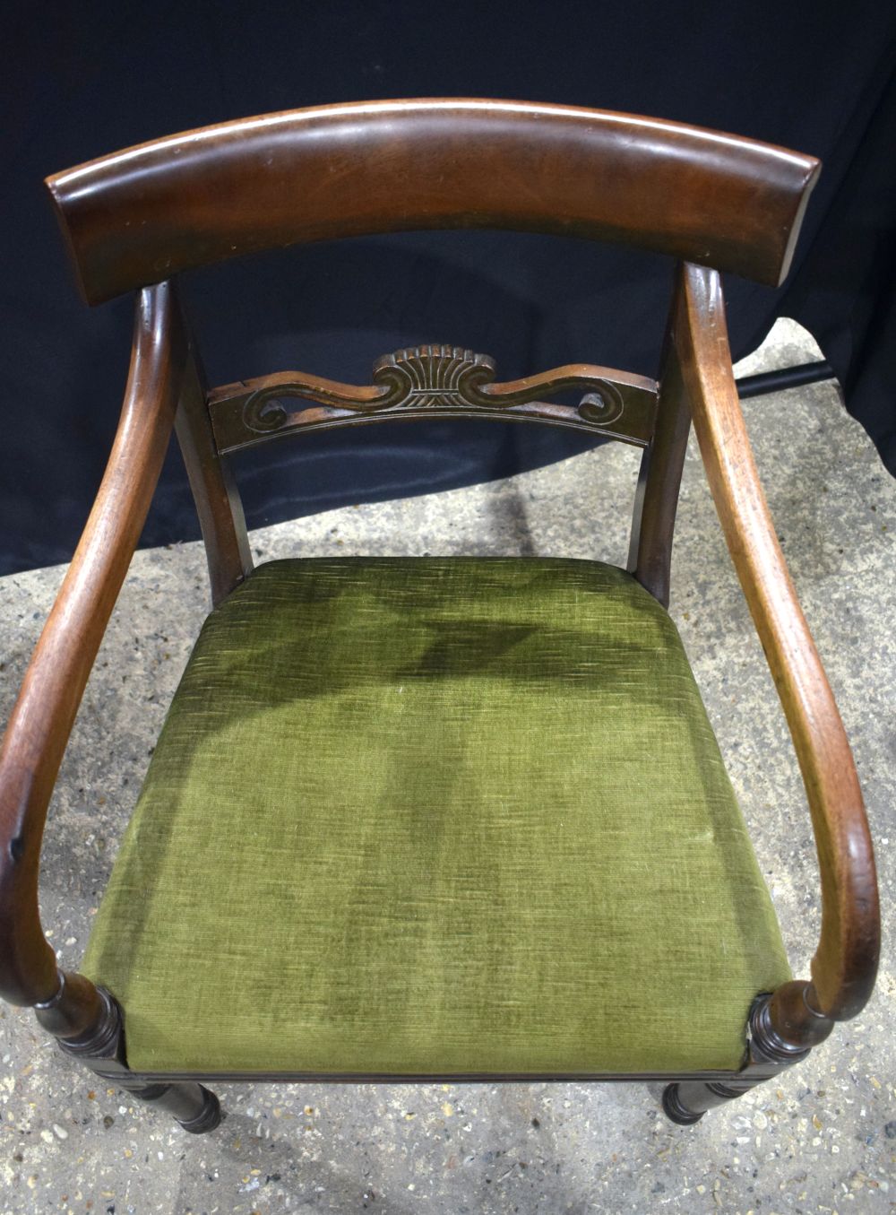 A small 19th Century mahogany gate leg table together with a mahogany 19th Century upholstered armch - Image 3 of 6