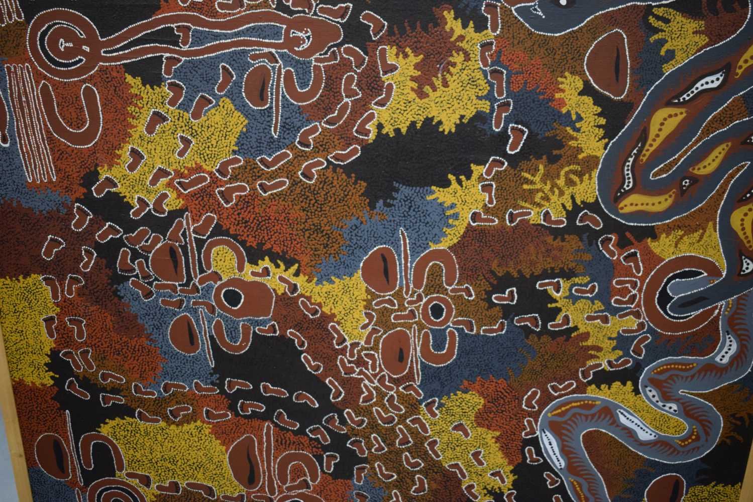A huge framed Australian Aboriginal Dot art oil on canvas 150 x 147 cm - Image 3 of 20