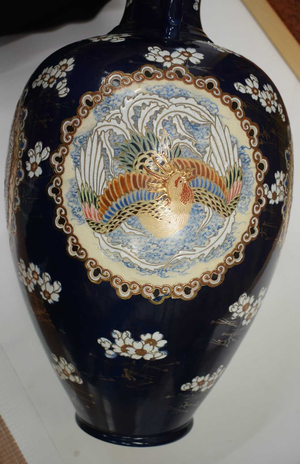 A LARGE PAIR OF LATE 19TH CENTURY JAPANESE MEIJI PERIOD SATSUMA VASES painted in relief with - Image 8 of 21