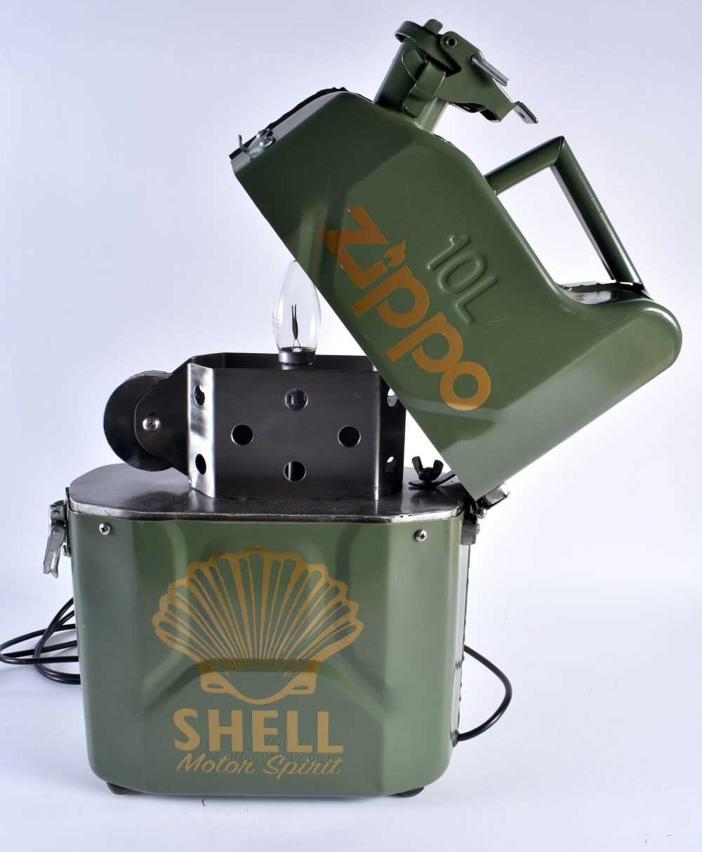 A LARGE AND UNUSUAL NOVELTY ZIPPO SHELL ADVERTISING LIGHTER LAMP. 40 cm x 27 cm. - Image 4 of 6