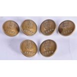 SIX CHINESE BRONZE BUTTONS. 96.1 grams. 3 cm diameter. (6)