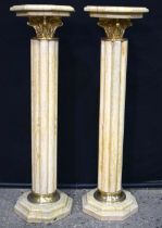 A pair of large Marble column stands 103 x 29 cm (2).