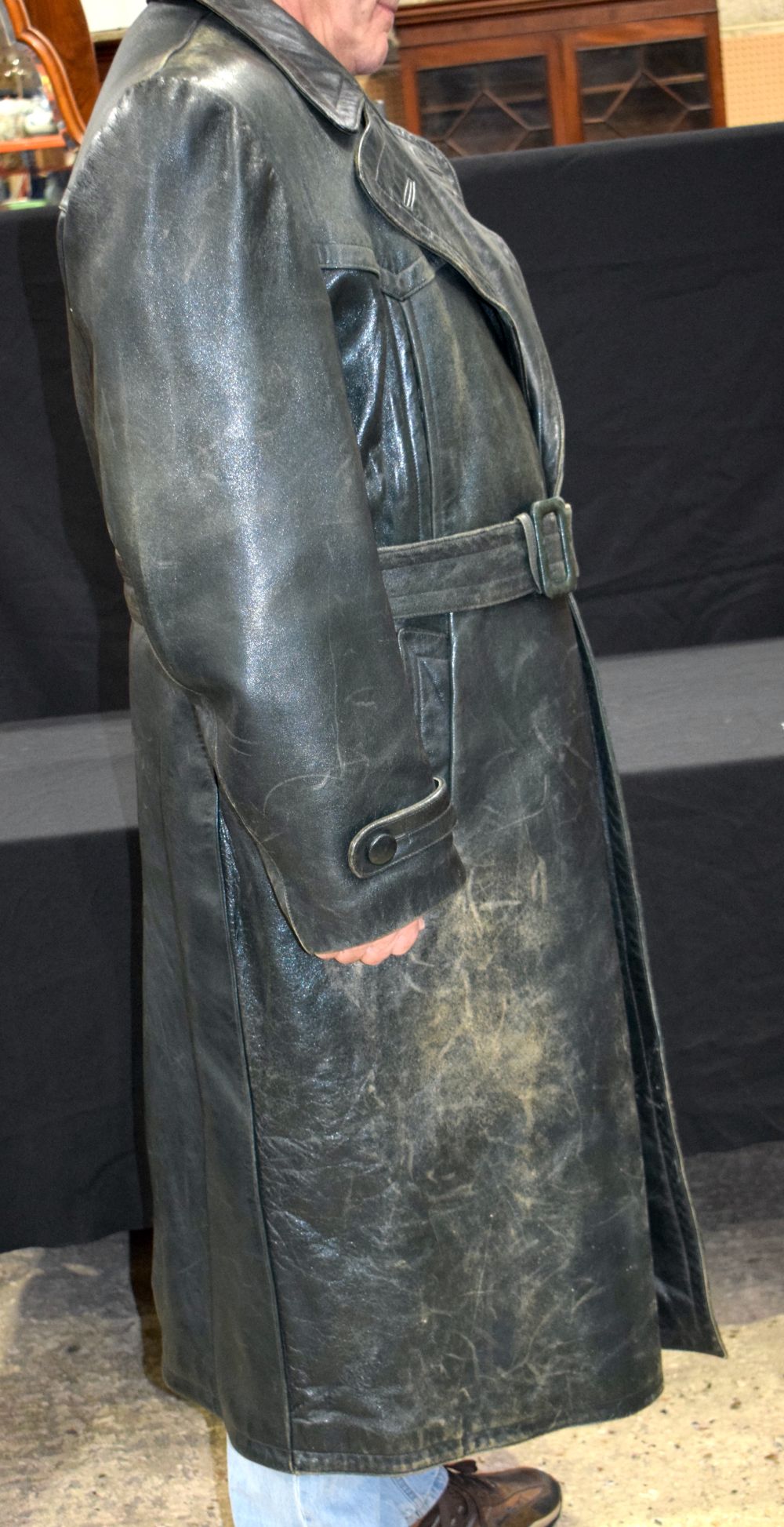 A WW2 German Military Dispatch riders horse hide Trench coat 130 cm . - Image 7 of 10