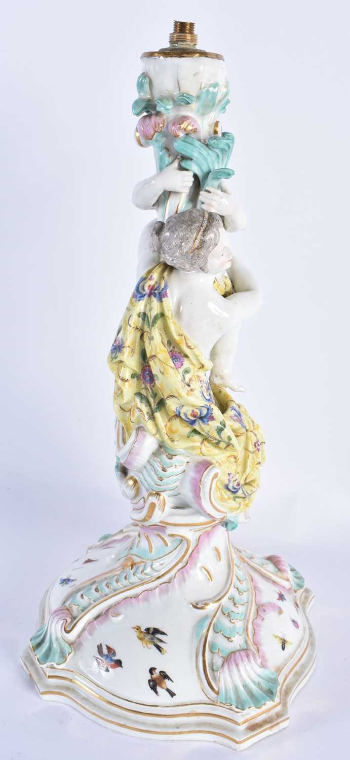 A LARGE 19TH CENTURY GERMAN MEISSEN PORCELAIN FIGURAL CANDLESTICK formed with a female and child. 31 - Image 5 of 6