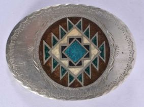Native American Indian Belt Buckle. 8.5 cm x 6 cm, weight 89g