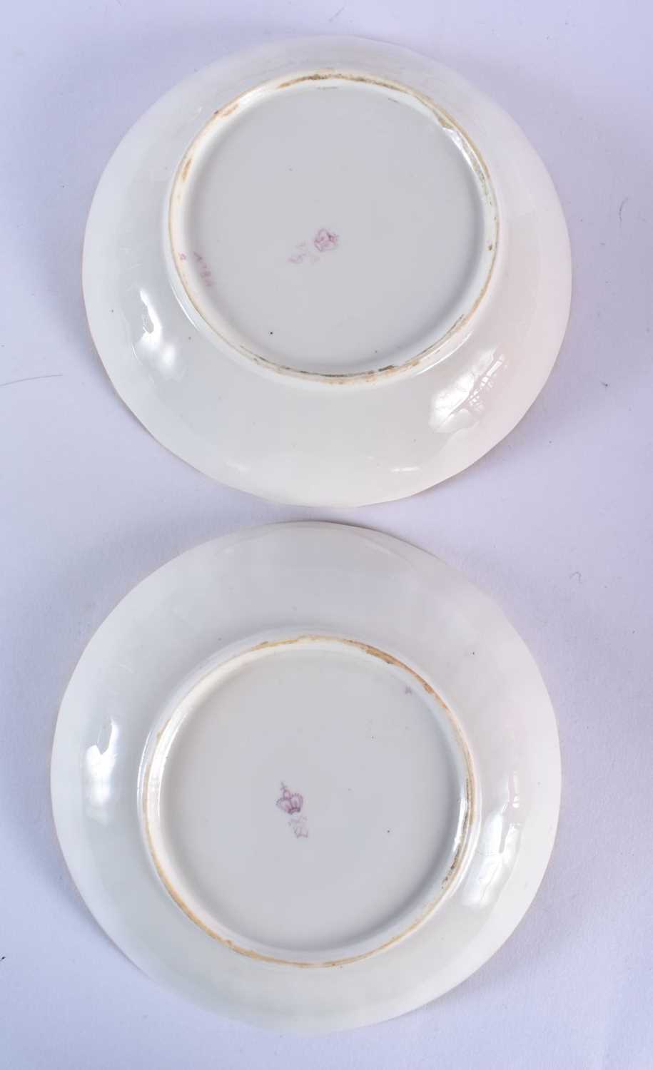 Derby pair of acanthus moulded teabowls, coffee cups and saucers with teardrop gilding under a - Image 3 of 6