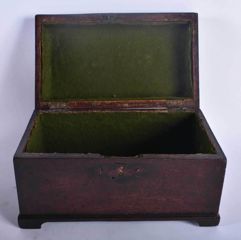 A GEORGE III MAHOGANY TEA CADDY together with a large satinwood biscuit barrel and cover. Largest 20 - Image 2 of 5