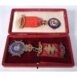 Two RAOB Medals by William Henry Toye in an associated case. Hallmarked Birmingham 1904 and 1914.