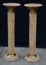 A pair of large Marble Column stands 103 x 29 cm