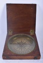 A LARGE ANTIQUE COMPASS. 15 cm square.