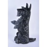 A CAST IRON SCOTTIE DOG DOOR STOP. 36 cm x 14 cm.