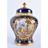 Late 19th/early 20th century Coalport fine pot pourri and cover painted with a fashionable women