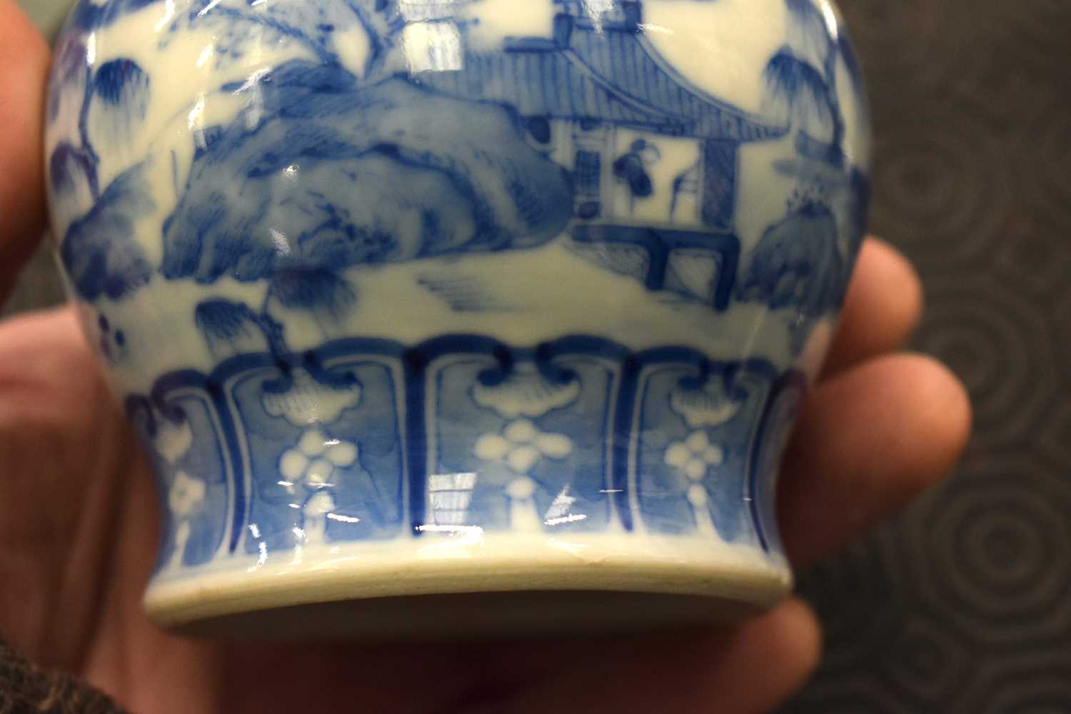 A 19TH CENTURY CHINESE BLUE AND WHITE PORCELAIN JAR bearing Kangxi marks to base, together with a - Image 13 of 27