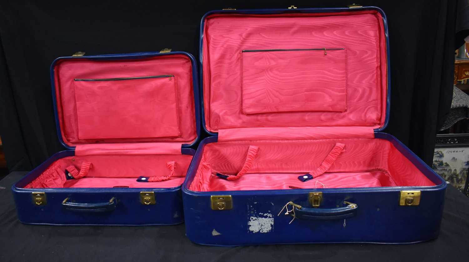 Three handmade vintage Morton of London suitcases cases together with another suitcase and a - Image 5 of 16