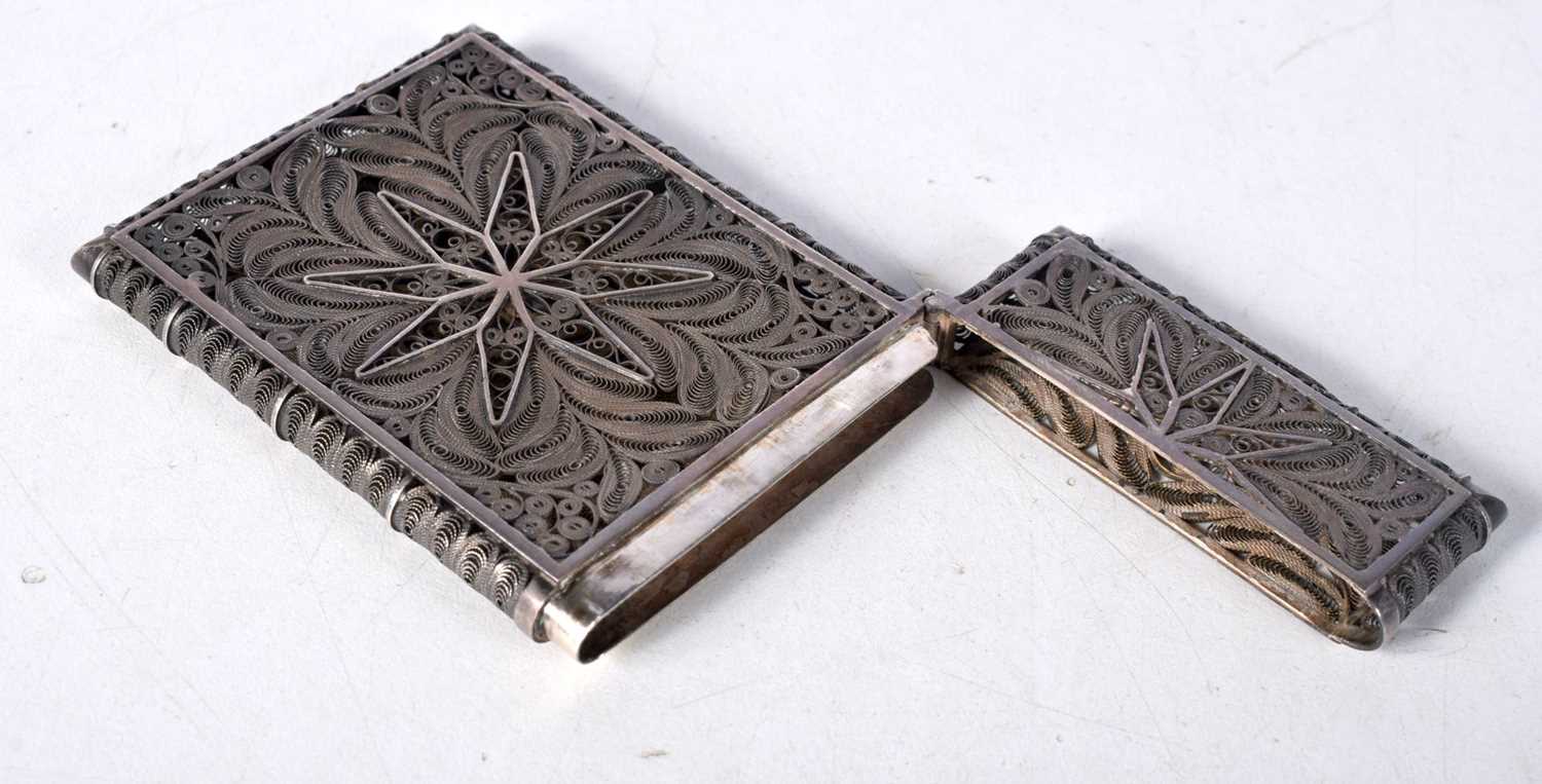 A Filigree Silver Card Case. 9.8 cm x 6.1cm x 1cm, weight 56.8g - Image 3 of 7