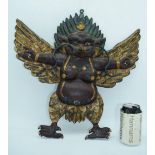 A Vintage Tibetan Garuda wall hanging 46 x 46 cm.