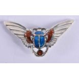 A Silver and Enamel Beetle Brooch. Stamped Sterling. 5.2 cm x 2.7cm, weight 9.2g